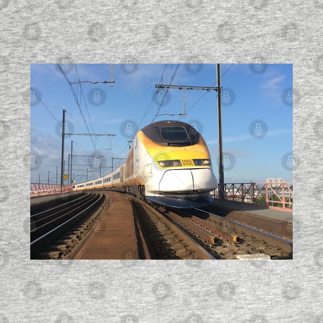 Eurostar on a viaduct by Robert john